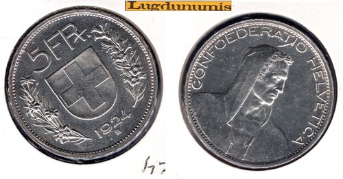 Suisse francs 1924 argent - suisse,