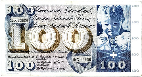 Banconota 100 franchi svizzeri - 100,