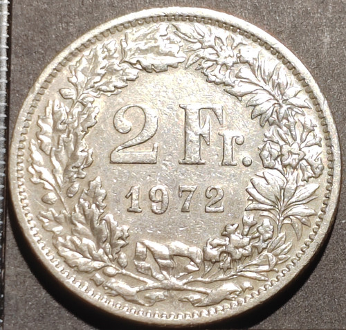 Francs 1972 helvetia suisse - 2,