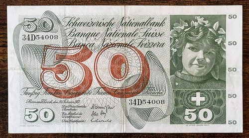 Svizzera w078 banconota 50 - svizzera, da