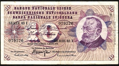 Swiss francs 5th series - 10,