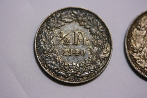 Monete mezzo franco - franco, svizzero