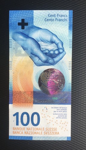 Banconota svizzera 100 franchi - svizzera,