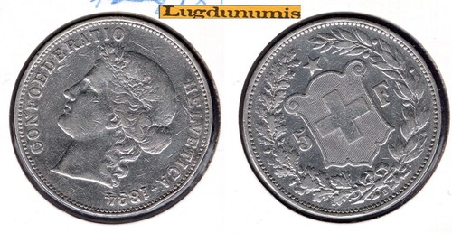 Suisse francs 1894 bern - 5,